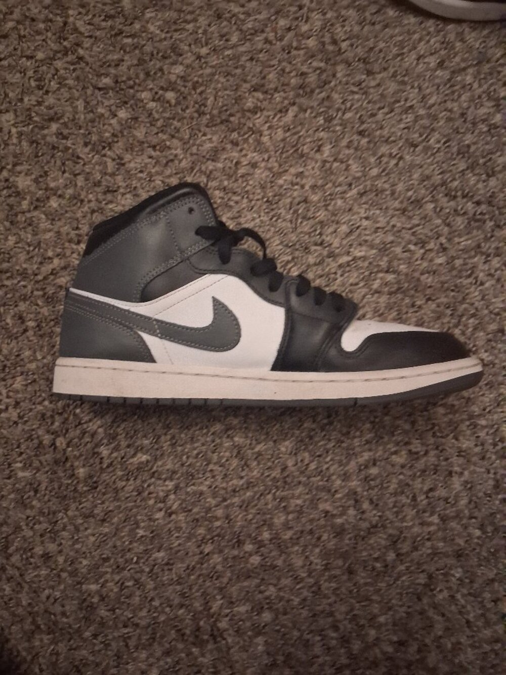 Jordan 1 Mid Black White Iron Grey Size Mens 10.5 - Picture 9 of 10